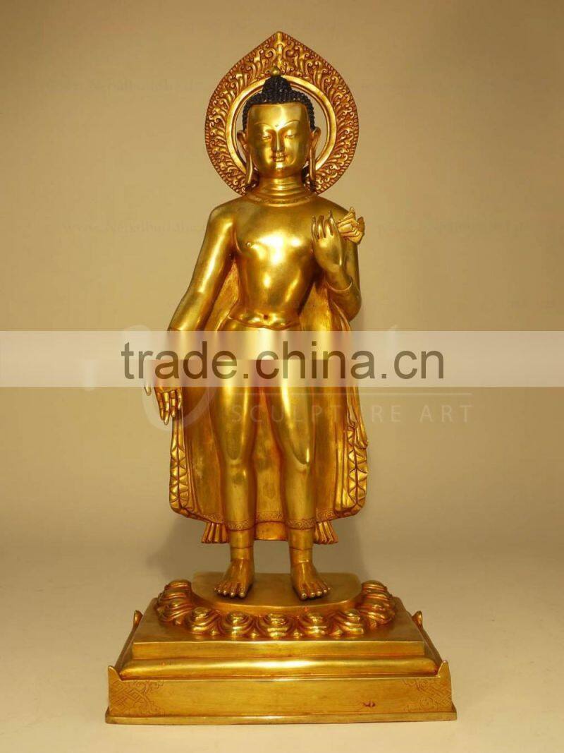 Religious buddha statue type fengshui metal brass maitreya buddha for sale