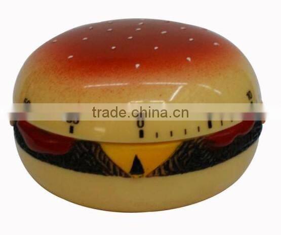 Plastic hamburg cute clock timer for kitchen