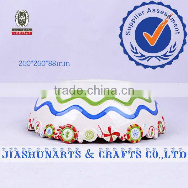 Beautiful Christmas Party Style Ceramic Fruit Bowl