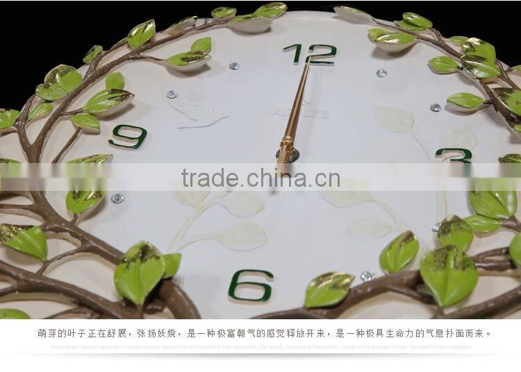 M0026 Momoda Living room dining room Creative fancy elegant 3D tree wall clock quartz home decoration gold silver art wall clock
