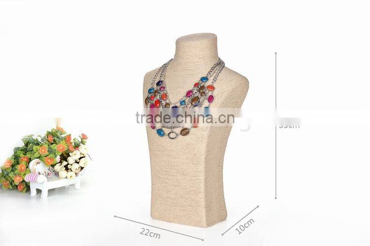 Rope necklace display stand bust jewelry display