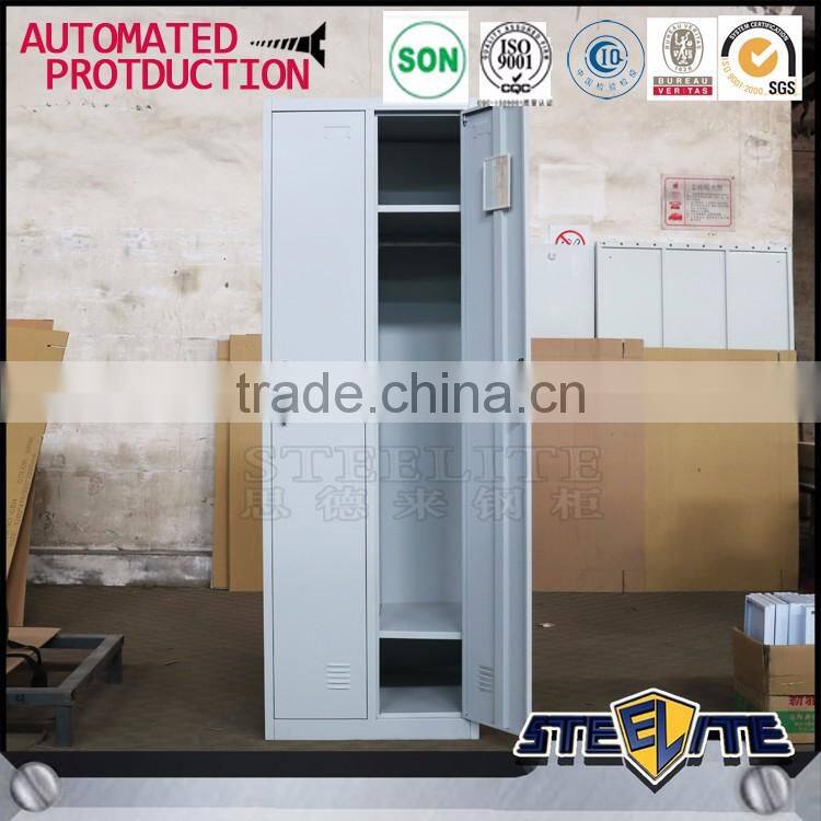 2 door steel lockable wardrobe steel locker cabinet