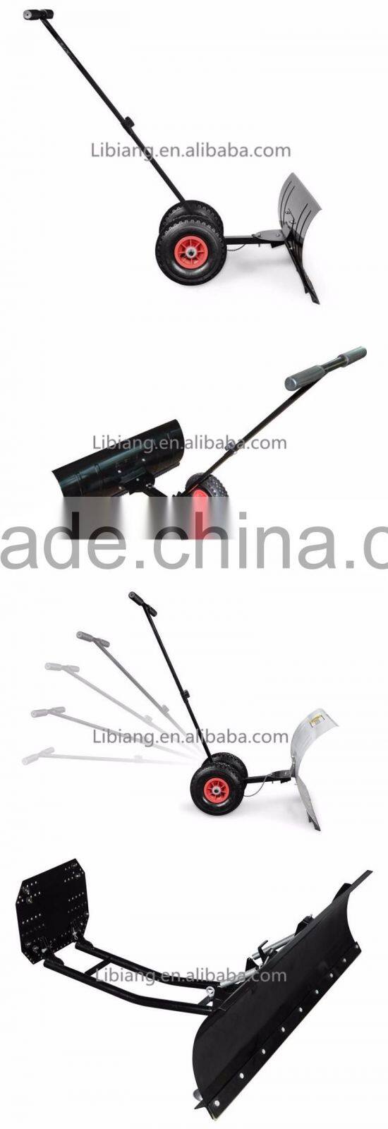 Aluminum snow shovel with wheel