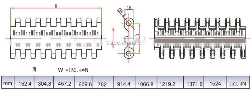 900 B-2 series packing machine plastic chain conveyor belt for food