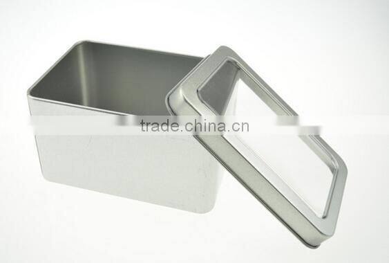 PVC clear window metal tin box