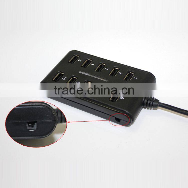 10 Ports High Performance USB 2.0 HUB with switch