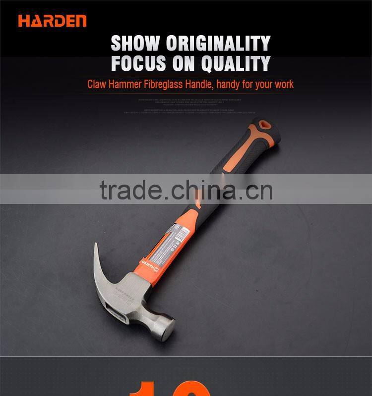 Professional Carbon Steel Hand Tool Fiberglass Handle Claw Hammer