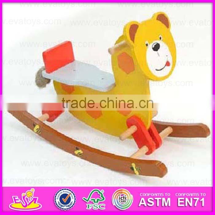 2015 Educational intelligenceg rocking wooden horse toy,Giraffe design wooden rocking horse,MDF wooden animal rocking WJY-8012