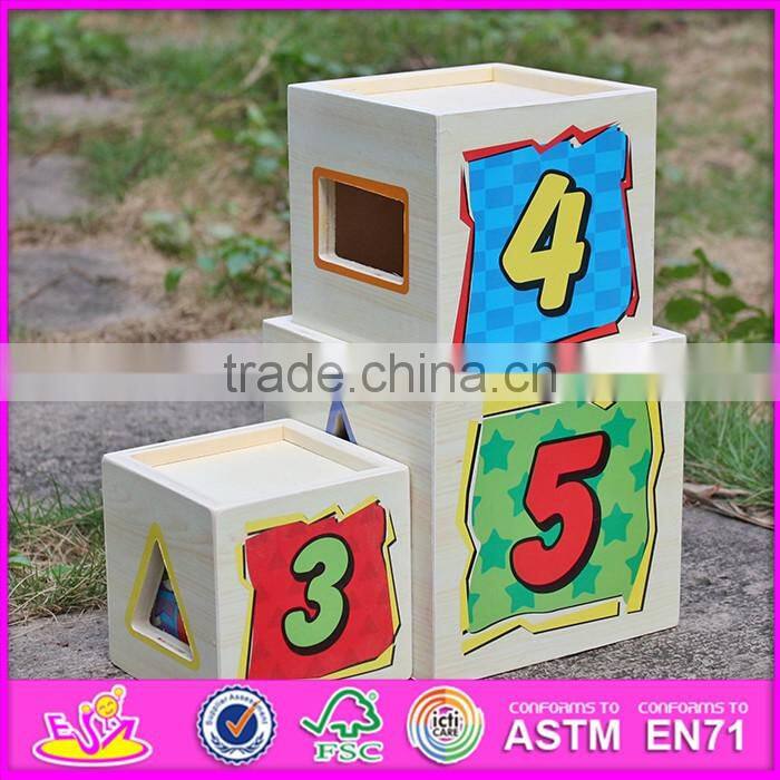 2016 new design toddlers educational wooden stacking toys W13D127