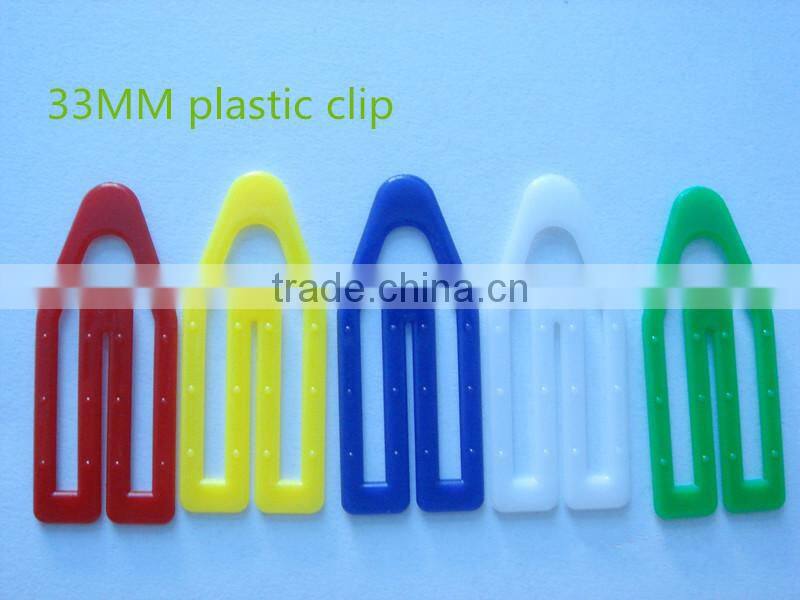 promotion decorative plastic flat plastic paper clips