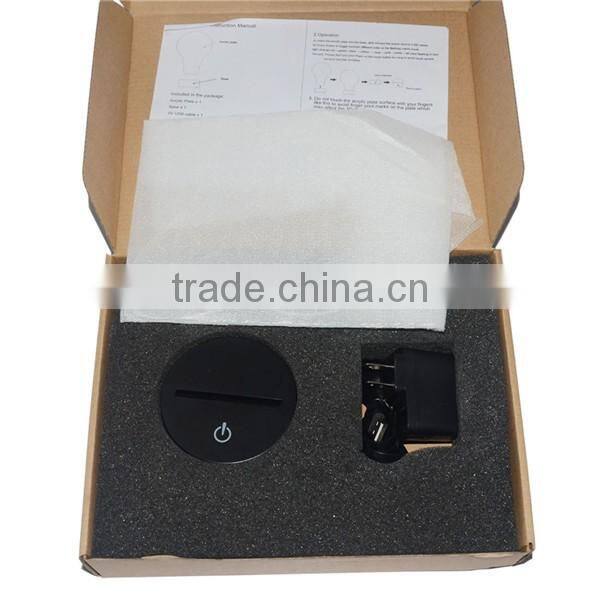 New Home Decor gift skull 3d led night on table ,light base crystal led glass 3d laser China supplier for home Decoration