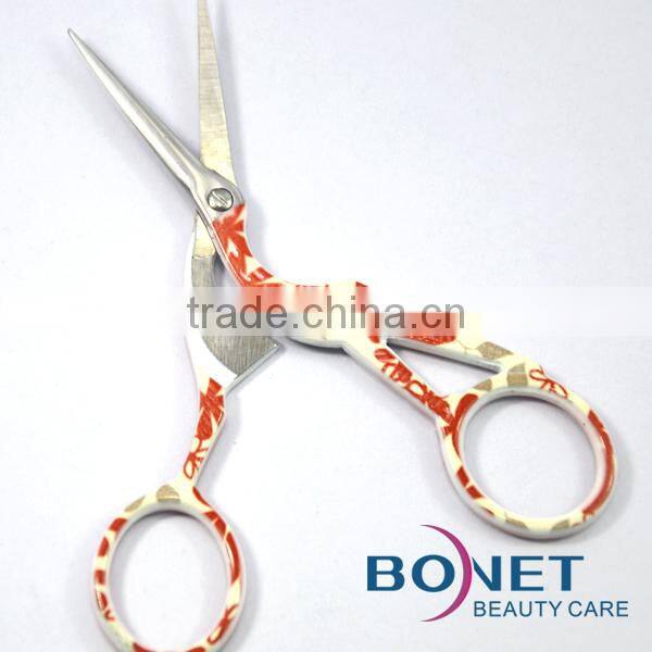 BSC0072 CE Certificated 4'' embroidery scissors crane pattern bird shape scissors