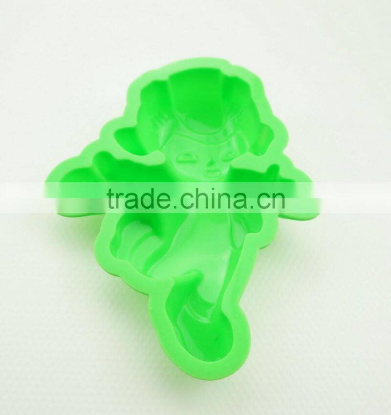 11179 Sweet girl shape cake decoration fondant silicone mold