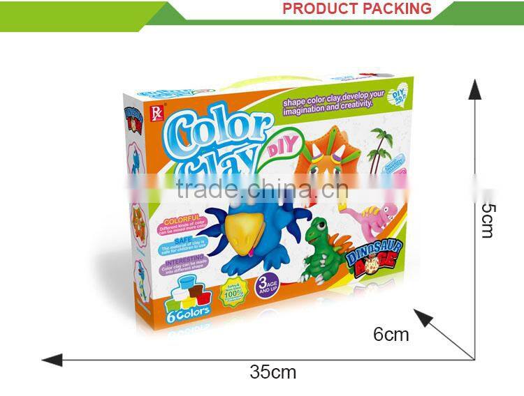 Latest children diy intelligent color clay play wholesale dinosaur toys