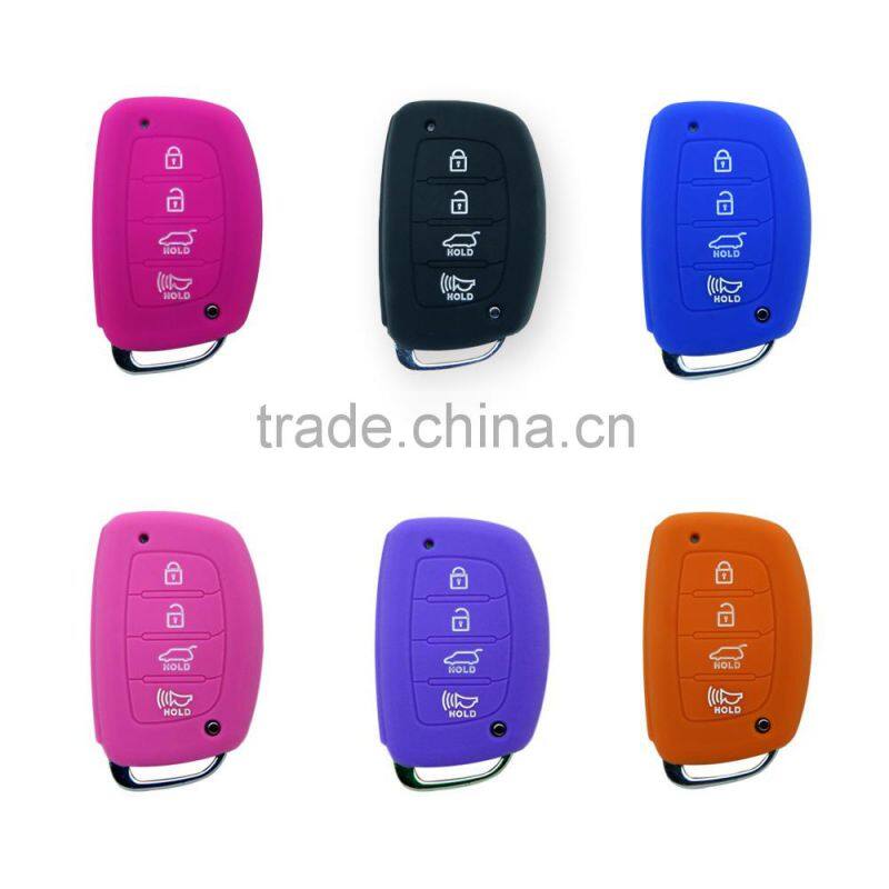 New design factory price silicone car key cover for Hyundai with 3 button