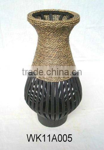 Bamboo flower pot, wooden flower pot.