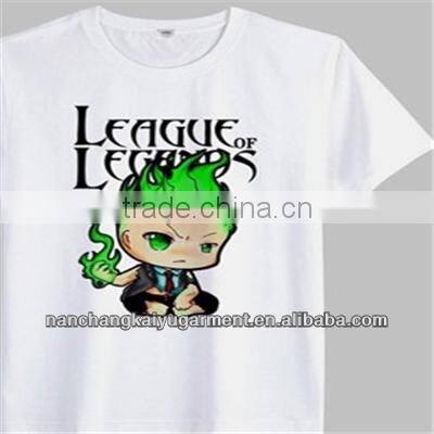2014 summer new men's famous brand designer casual league of legends printing 100% cotton short-sleeve T-shirt