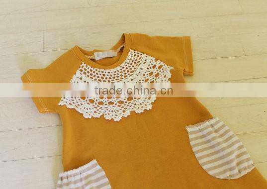 Pictures of Fall Boutique Girl Clothing Ruffle Raglan Lace Baby Dress HSD2596
