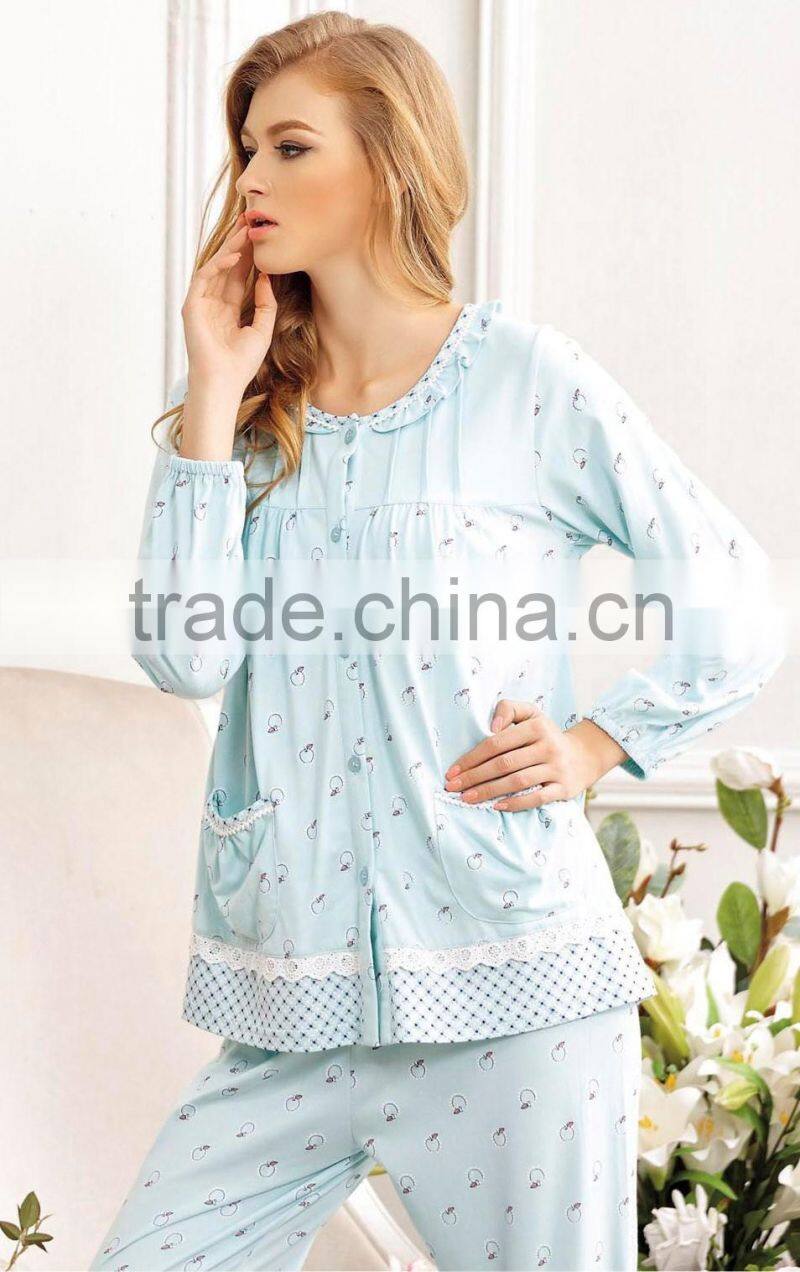 Customized spring t-shirt pajama /girl summer cotton pajamas/summer cotton pajamas for women