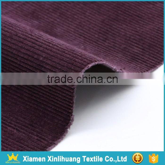 High Stretch Woven Plain 16 Wale Elastic Corduroy Fabric for Clothing