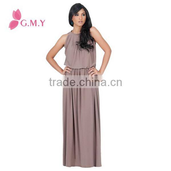 Women's Slimming Key Hole Sleeveless Long Maxi Evening Dress Night Party Cocktail Dress