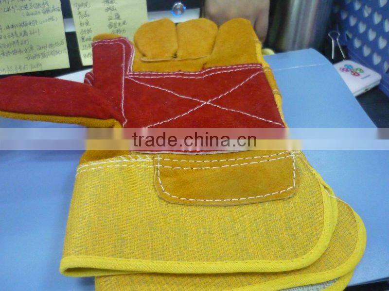cow split leather welding safety glove/safety working glove