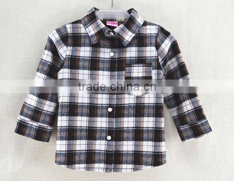 cheap wholesale online kids boys fashion plaid check shirts with chest pocket