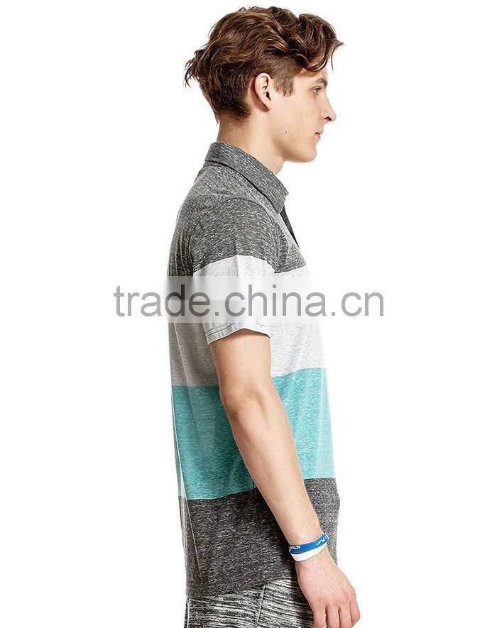 Trend color combination man polo t shirt