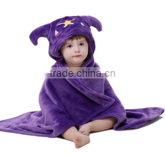 Cuddle snuggle embroidered cotton velour hooded towel for baby puppy