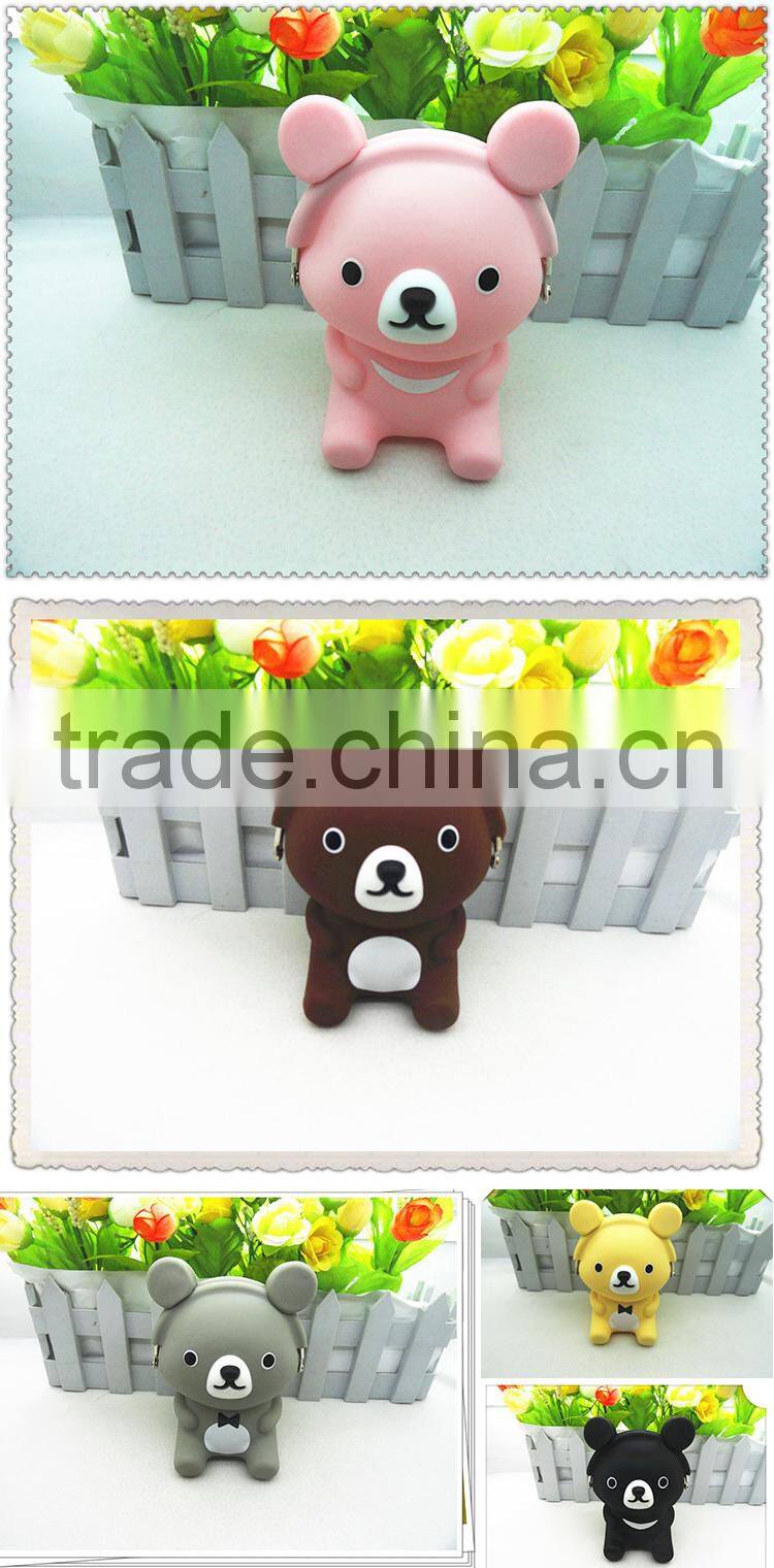 S80130A Korean Candy Colored Girls Coin Bags Women Key Wallets Cute Cartoon Silicone Mini Coin Purse