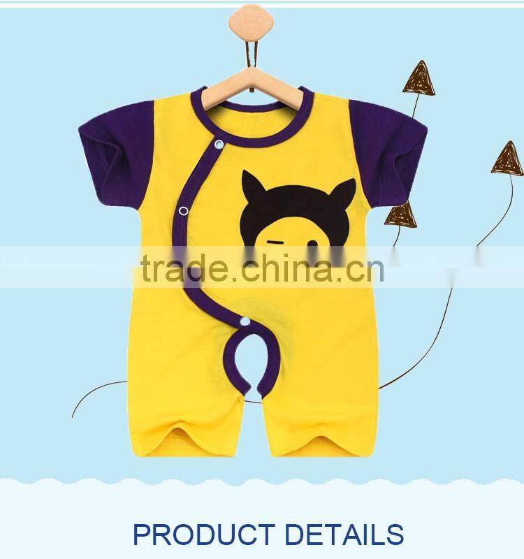 Organic cotton summer wholesale baby romper animals
