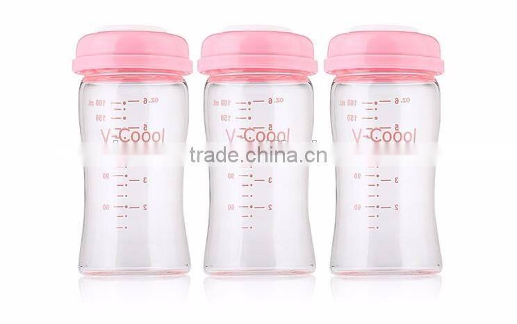 breastmilk storage bottle/fresh milk glass bottles/glass milk storage bottle