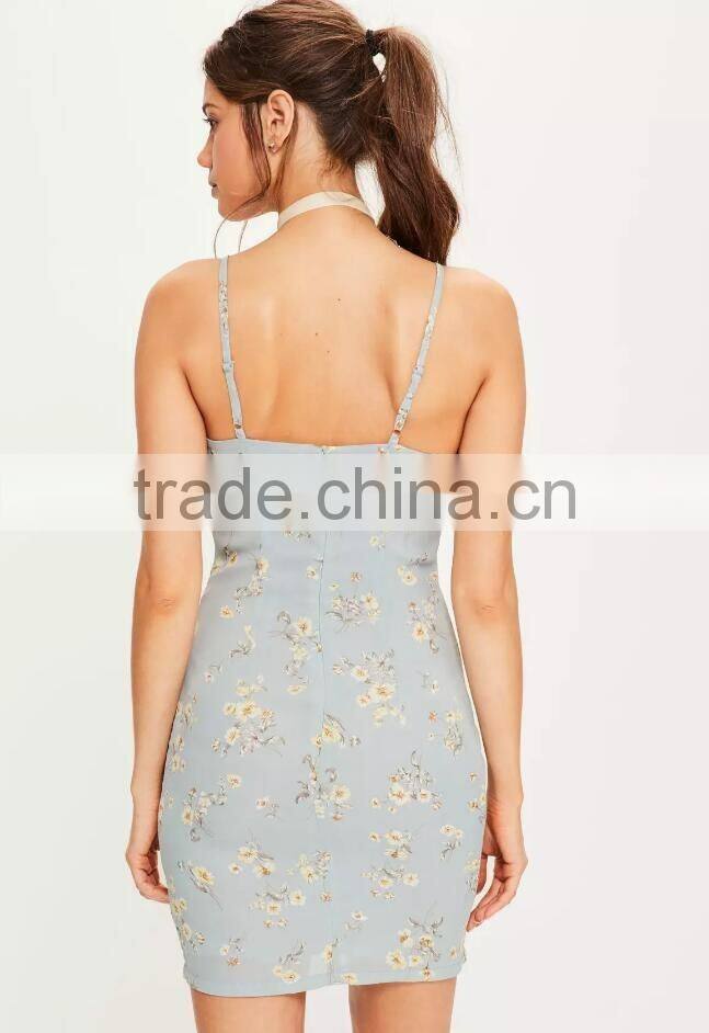 summer design 2017 sexy strappy floral print off shoulder bodycon dress