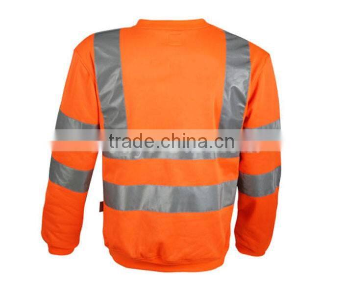 Hi-Vis pure cotton orange reflective tape workwear sweatshirt
