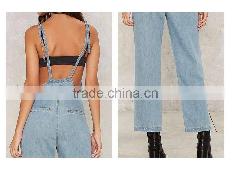 Women's summer casual fashion front zipper straps denim jeans short suspender bib overalls
