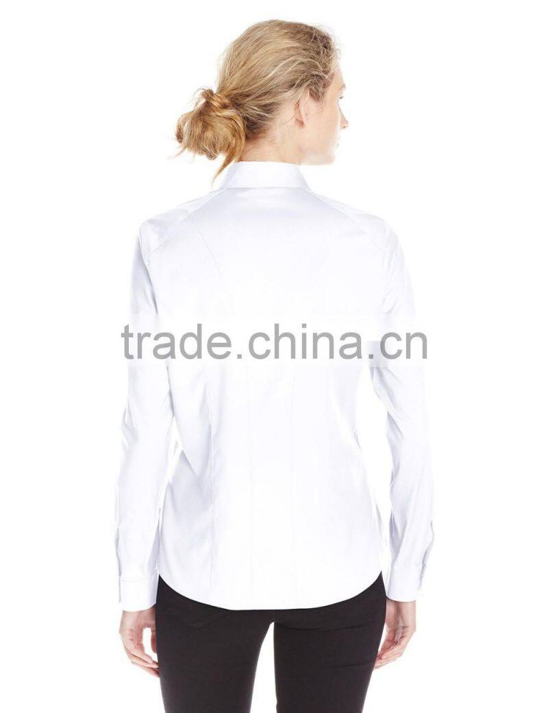 women's high quality office wear formal ink color long sleeve shirt manufacturer