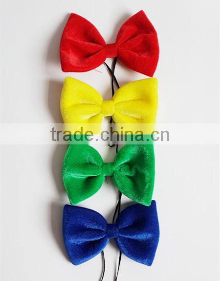 factory sale green color comb plush material funny bow tie for party