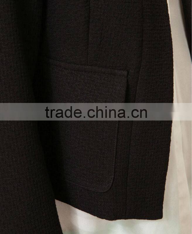 Textured Open Front Blazer