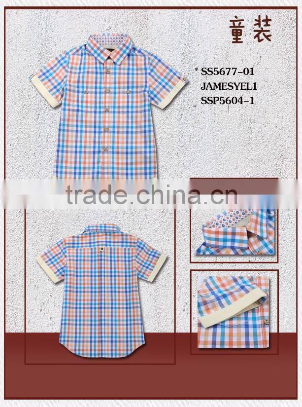 designer custom short sleeve kids shirt boys shirt