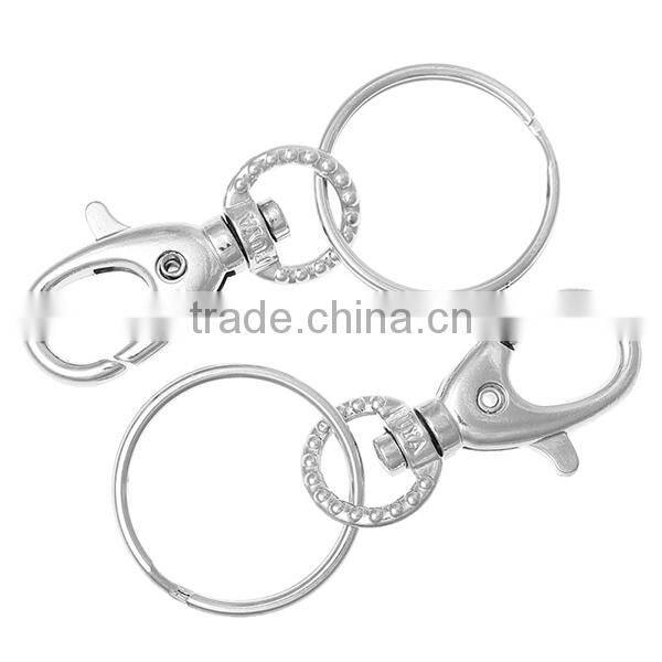 High Quality Silver Tone Metal Key Ring Lobster Swivel Clasp