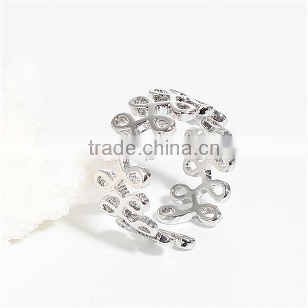 Copper Open Rings Silver Tone Hollow