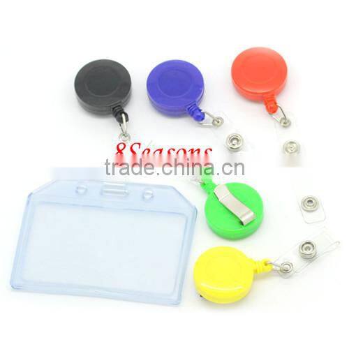 Mixed Plastic Buckle Security ID Card Badge Holder Reels 8cm