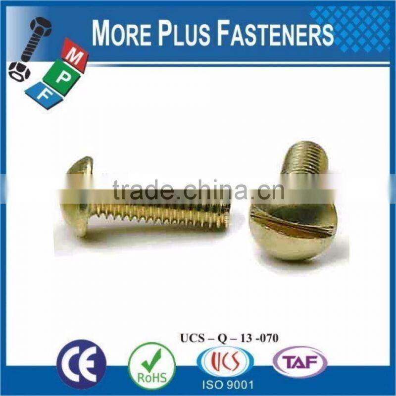 Made in Taiwan Brass Stainless Steel and Carbon Steel Material Slotted Round Head Machine Screw