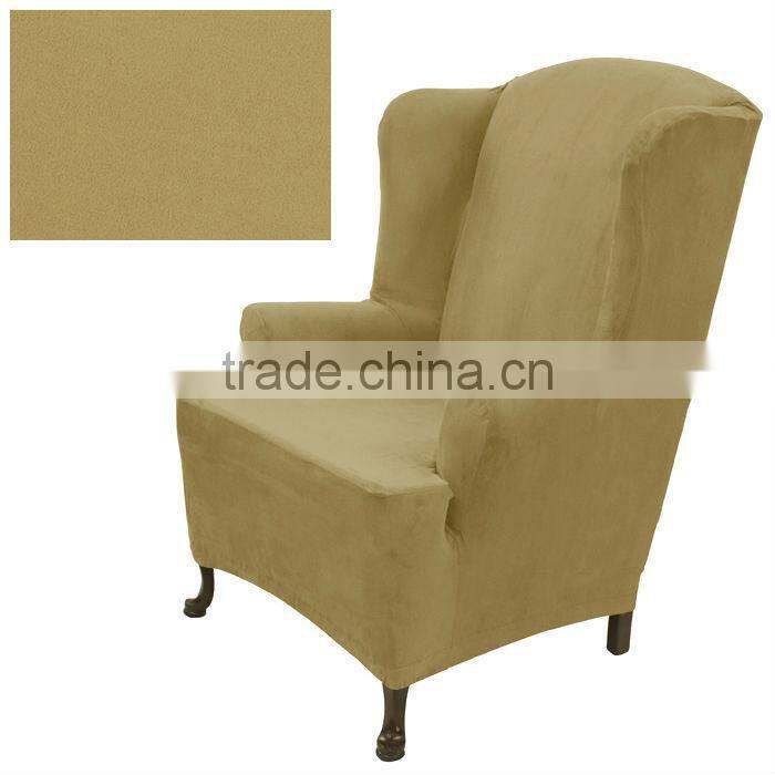 stretch suede ebony furniture slipcover