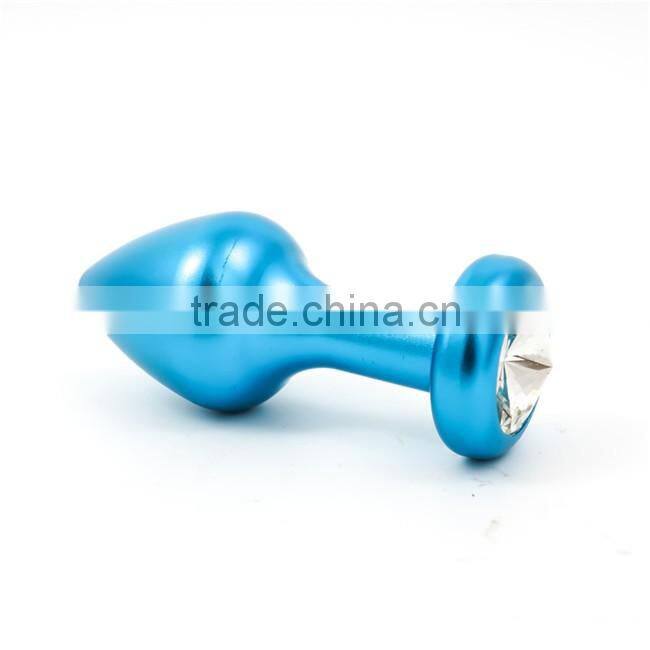 9.9*3.8 CM Aluminum Anal Sex Toy Butt Plug Anal Plug Larger Size With Diamonds tiendas de juguetes sexuales