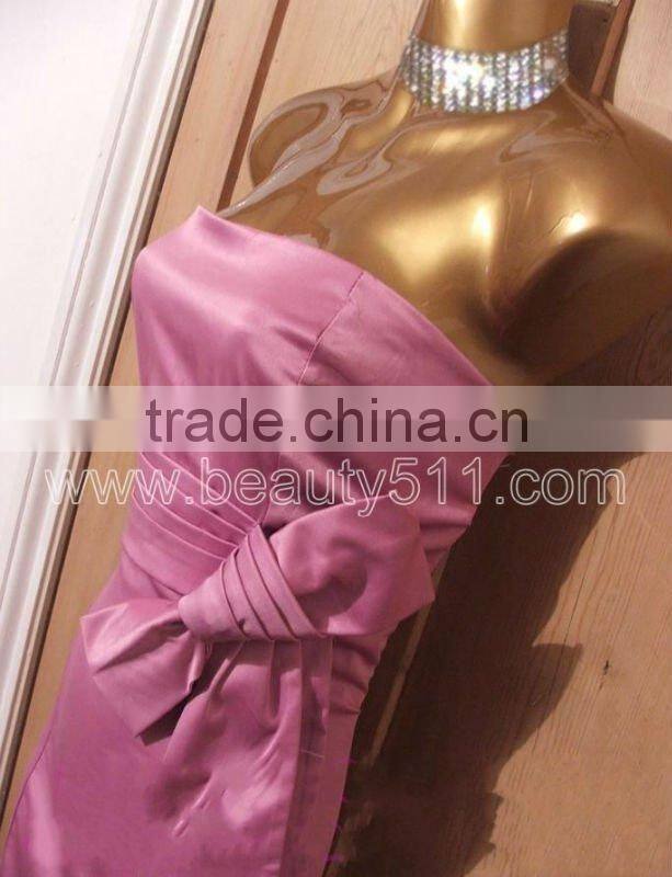 New Design Vintage 50s Repro Wiggle Pencil Pink Satiny Pinup Marilyn Monroe Bow Dress GP006