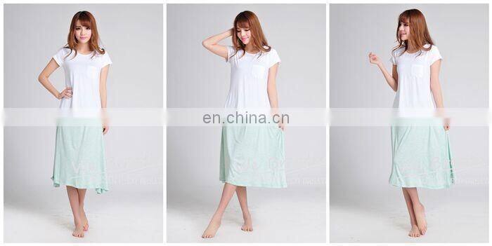 Ladies' Bamboo Knee Length Knitting Silky Soft Skirt Green Material New Tech.