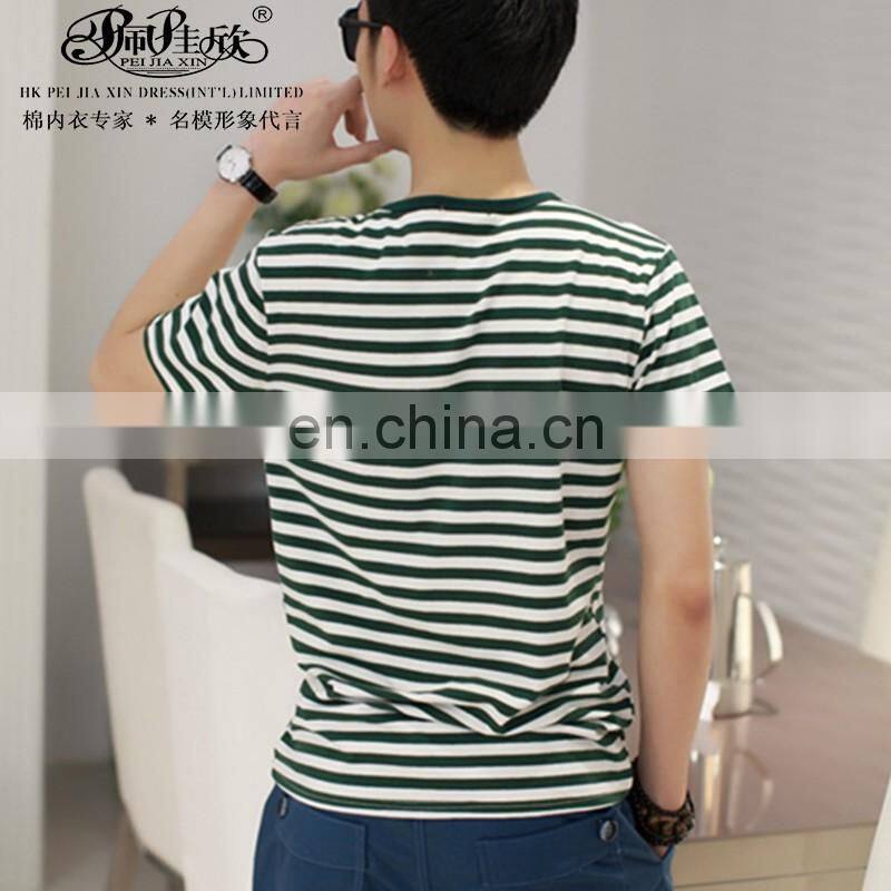 Peijiaxin Latest Design Cotton Man China Plain Wholesale Striped T-shirt