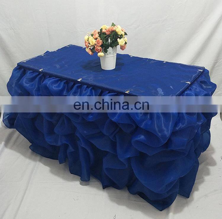 Fancy Organza Ruffled Table Skirting for Wedding