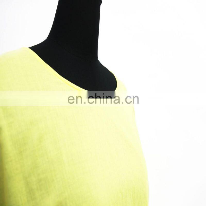 hot sale fashion flounce sleeve cotton lady blouse